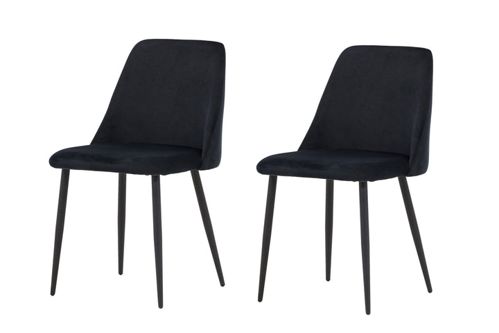 Venture Home Night Dining Chair 2-pack - Black / Black Velvet