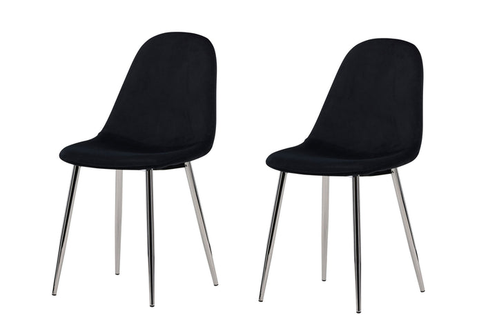 Venture Home Polar Dining Chair 2-pack - Black Velvet / Chrome
