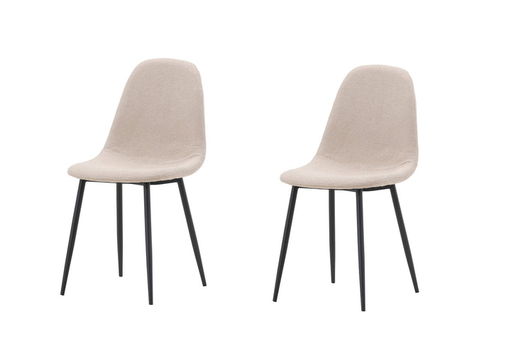 Venture Home Polar Dining Chair 2-pack - Black / Beige Boucle