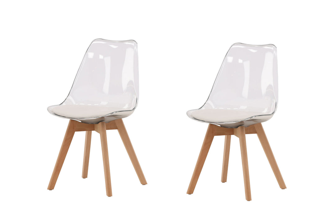 Venture Home Edvin Dining Chair 2-pack - Nature / PET (seat cushion white) PET surface,seat with usual sponge