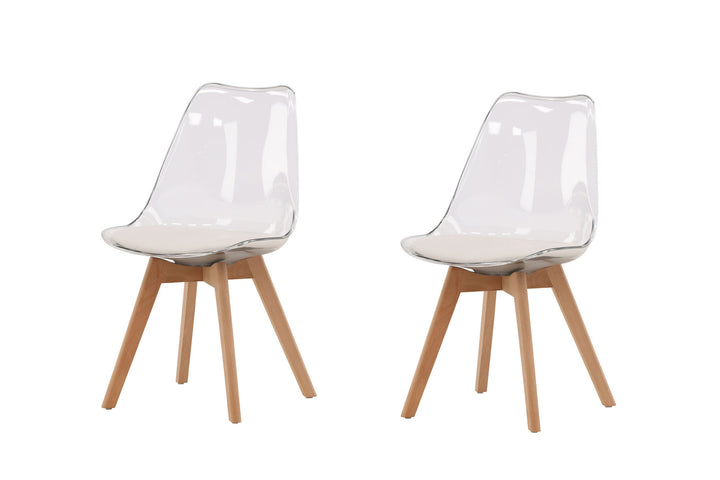 Venture Home Edvin Dining Chair 2-pack - Nature / PET (seat cushion white) PET surface,seat with usual sponge