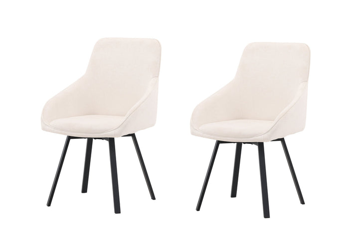 Venture Home Rosie Dining Chair 2-pack - Black / Beige Fabric
