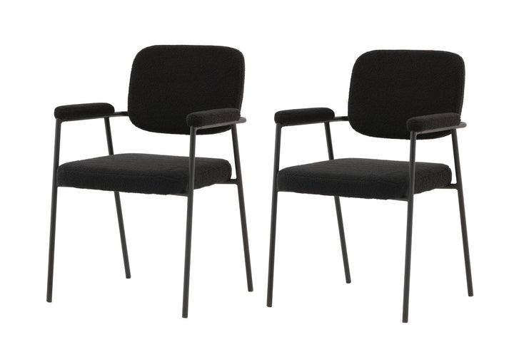 Venture Home Yesterday Dining Chair 2-pack - Black / Black Boucle