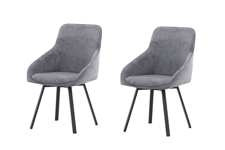 Venture Home Rosie Dining Chair 2-pack - Black / Dark grey Fabric