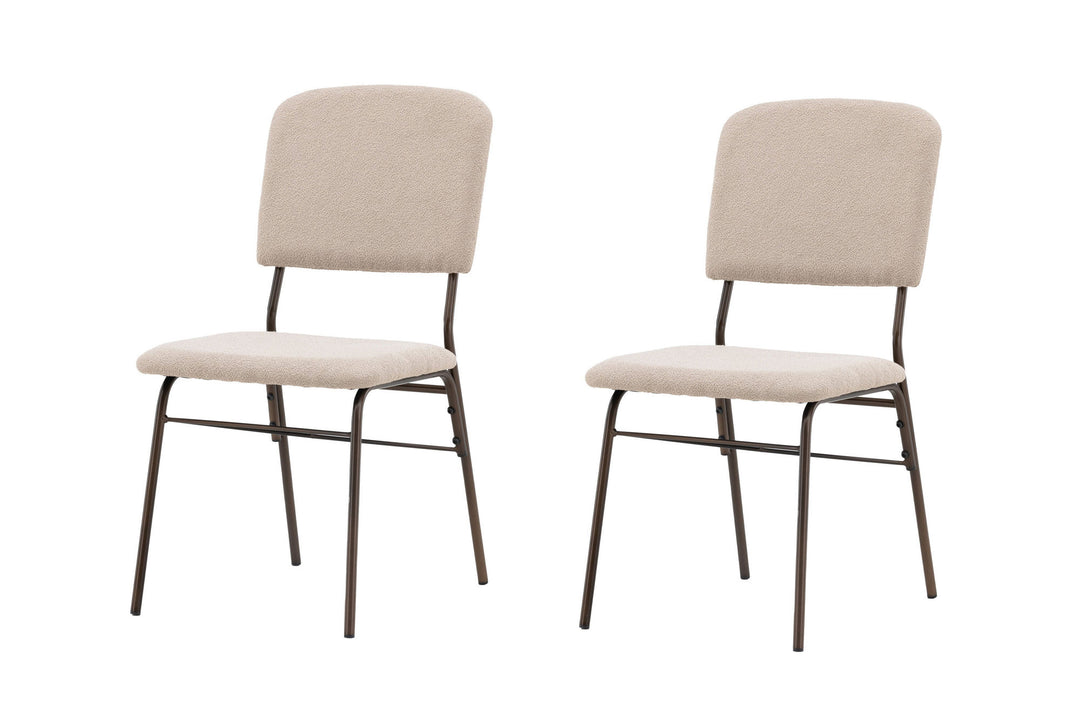 Venture Home Seda Dining Chair 2-pack - Matte brown / Beige Fabric