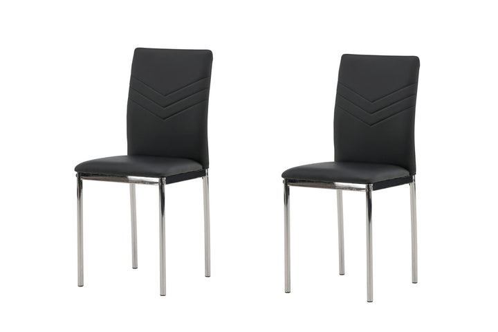 Venture Home Lily Dining Chair 2-pack - Chromed leg / Black PU