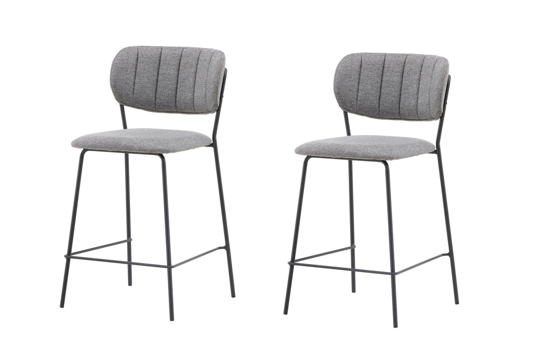 Venture Home Bell Bar Chair 2-pack - Black / Grey Fabric