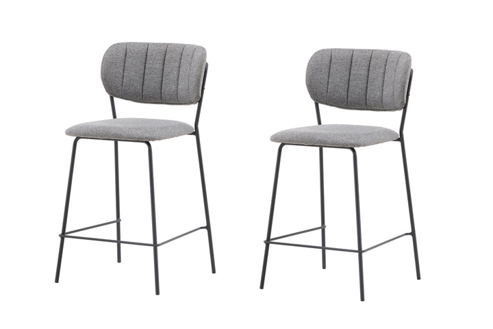 Venture Home Bell Bar Chair 2-pack - Black / Grey Fabric