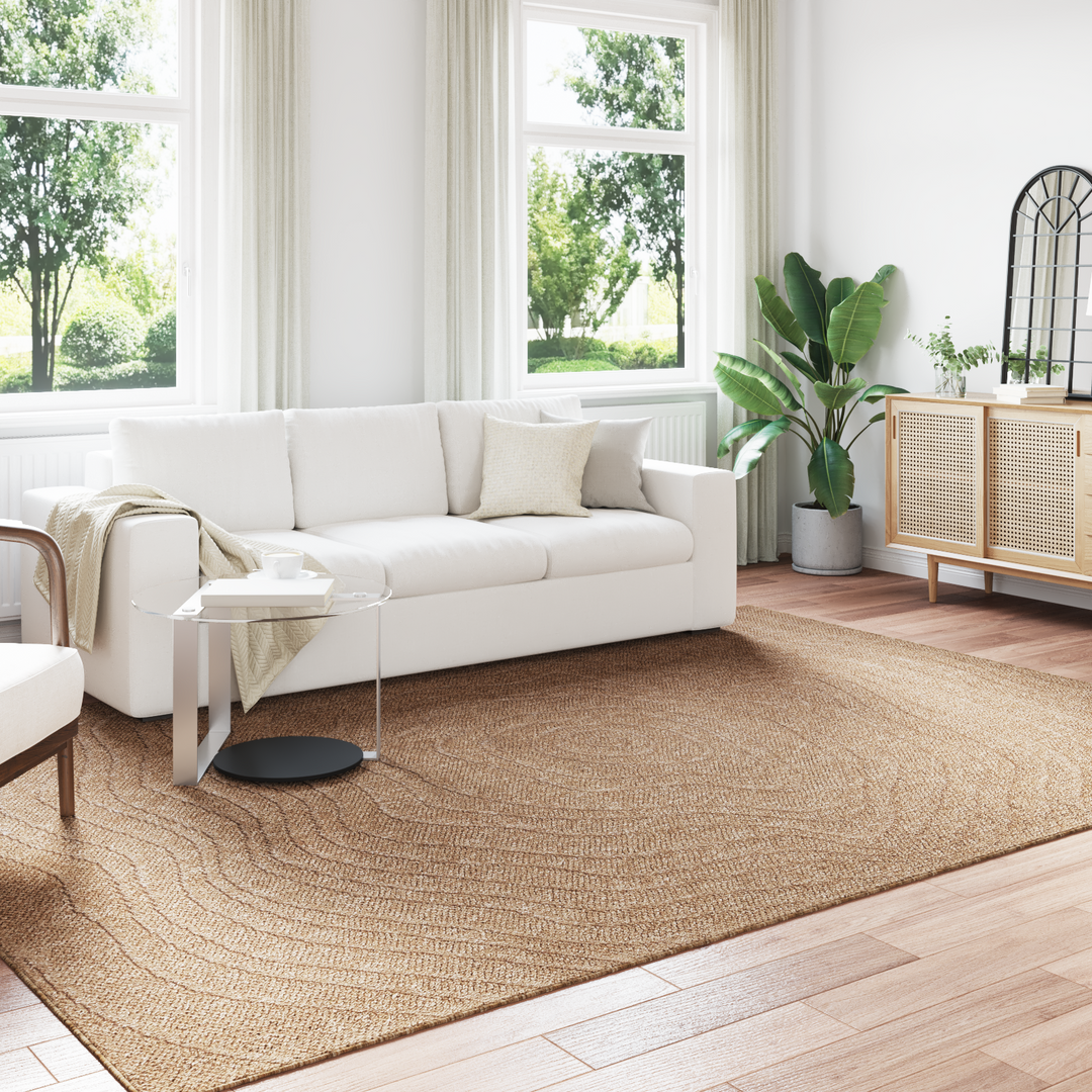 Områdetæpper Moiré AGIRA Naturfarvet 340 x 240 cm Polyester