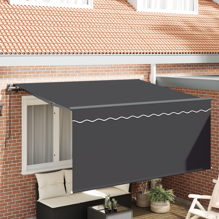 Utrækkelig Markise Stribet Antracit 300 x 200 cm Stof