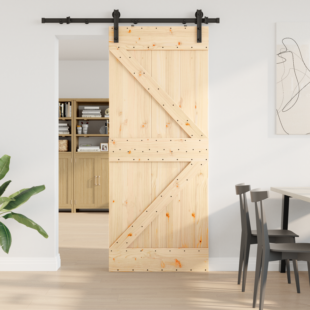 Skydedør NARVIK Naturfarvet og sort 85 x 210 cm (152,5 cm)