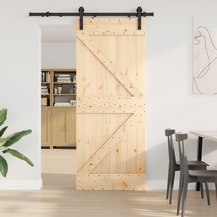 Skydedør NARVIK Naturfarvet og sort 85 x 210 cm (152,5 cm)