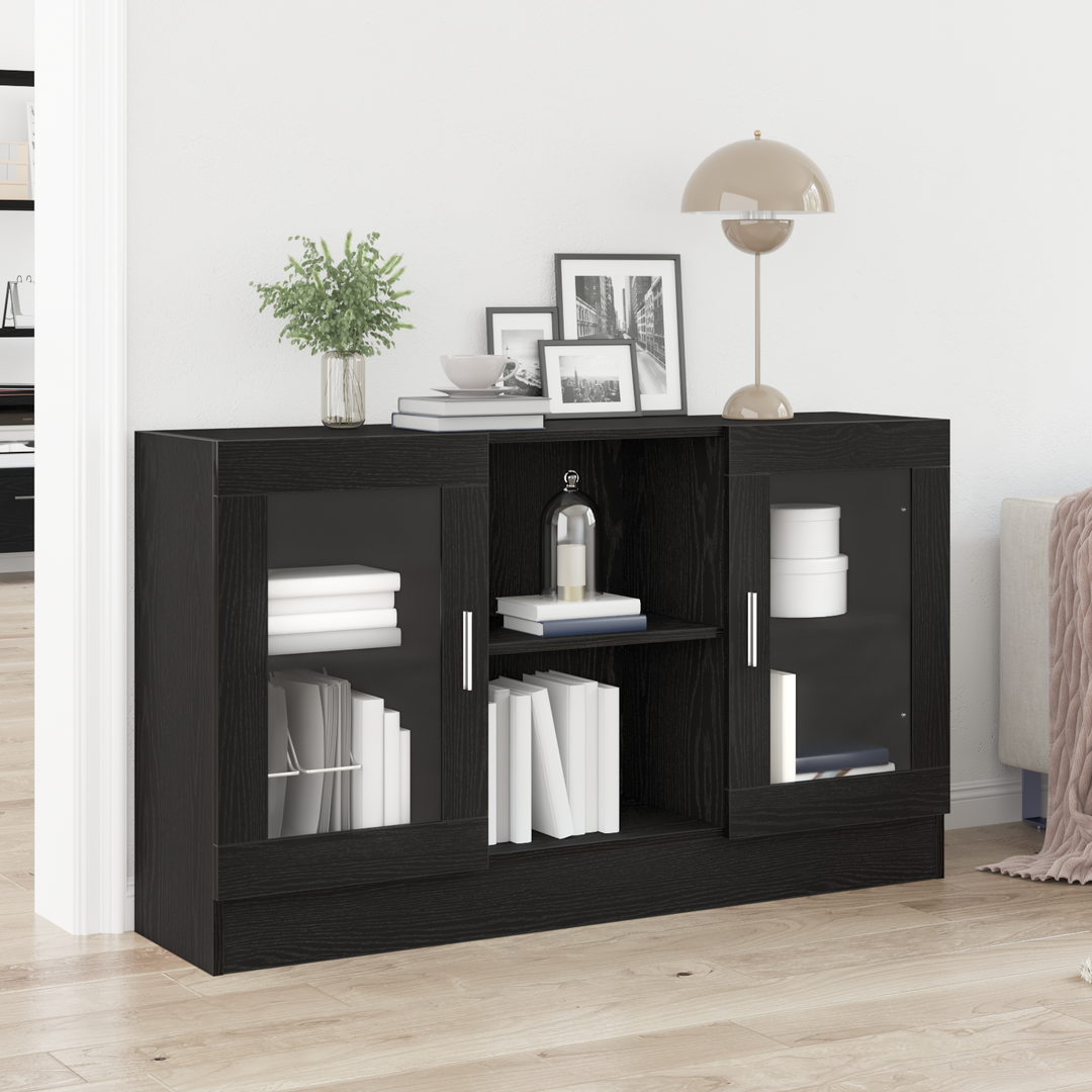 Sideboard Sort eg 120 x 30,5 x 70 cm Konstrueret træ