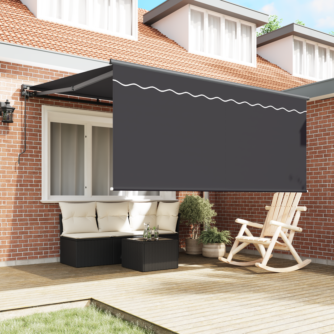 Utrækkelig Markise Antracit 300 x 250 cm Polyester og Aluminium