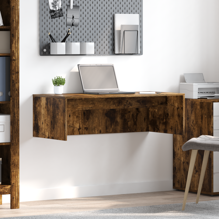 Væghængt skrivebord Røget eg 100 x 45 x 30 cm Konstrueret træ