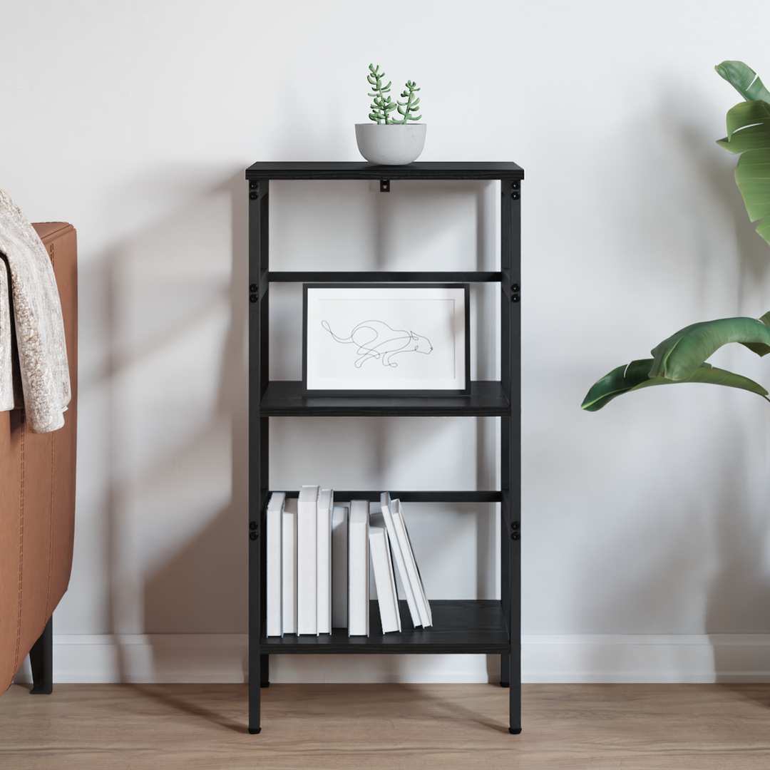 Bogreol Sort eg 40 x 29,5 x 81 cm Konstrueret træ