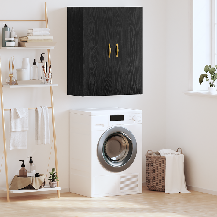 Vægskab Vægmonteret Sort eg 69,5 x 34 x 90 cm Konstrueret træ