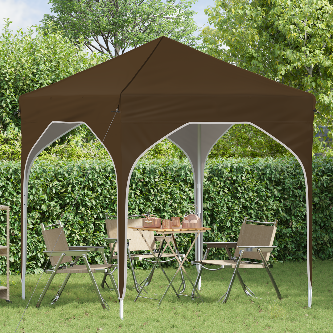 Pop-up Festtelt 194 x 194 x 245 cm Gråbrun