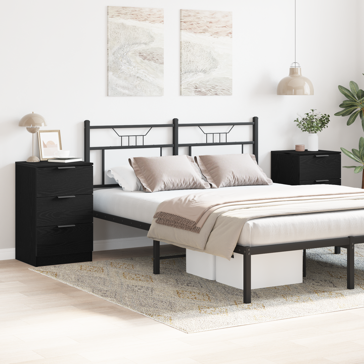 Natskab 2 pcs Sort eg 40 x 65 x 65 cm Konstrueret træ