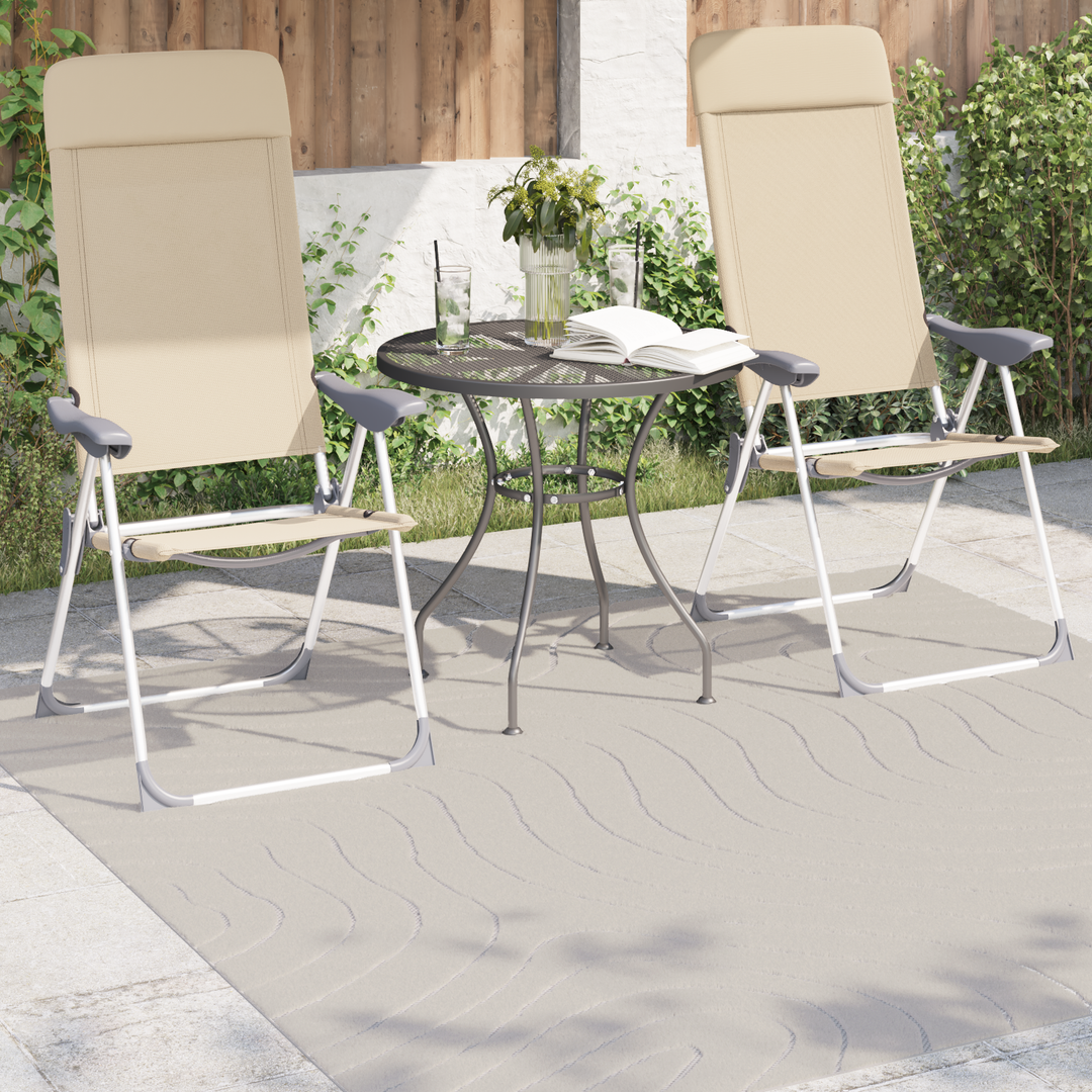 Områdetæpper Firkantet PALMERAS Creme 200 x 200 cm Polyester