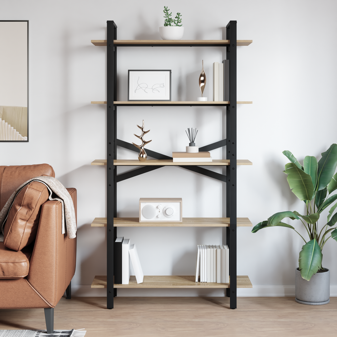 Bogreol Sonoma eg 100 x 33,5 x 178 cm Konstrueret træ