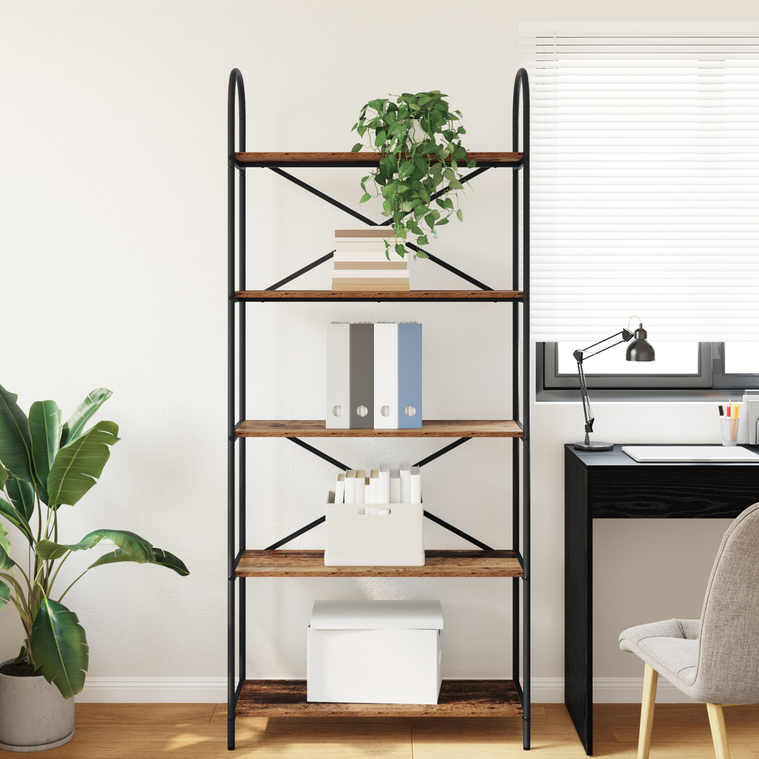 Bogreol Gammelt træ 80 x 30 x 183 cm Konstrueret træ