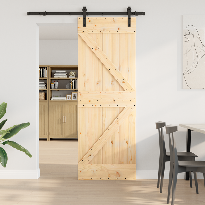 Skydedør NARVIK Naturfarvet og sort 70 x 210 cm (152,5 cm)