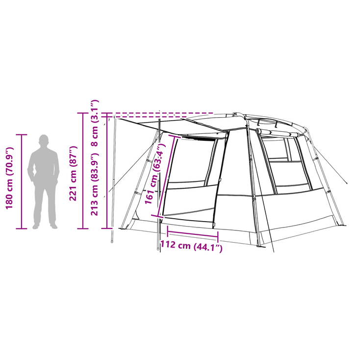 Party Tent Blå 10-personers 185T Polyester med PU Coating