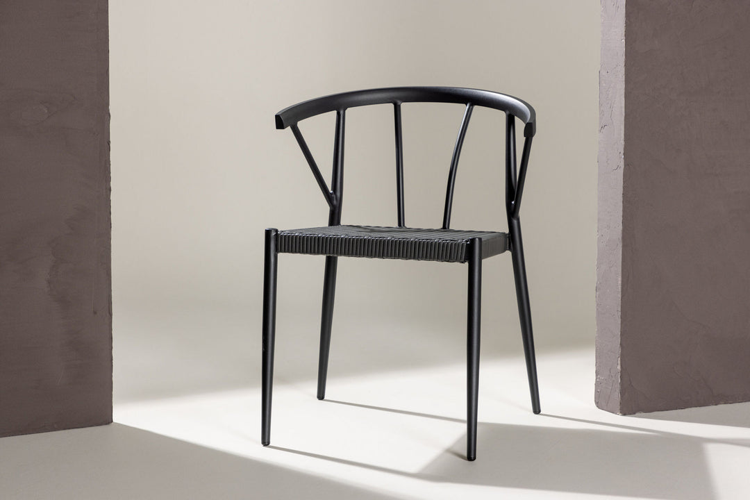 Venture Home Stina - Dining Chair 6-pack - Black - Alu/Wicker