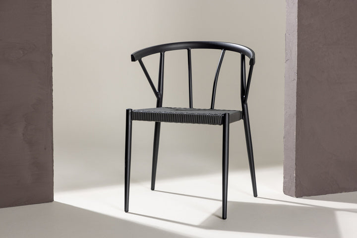 Venture Home Stina - Dining Chair 6-pack - Black - Alu/Wicker