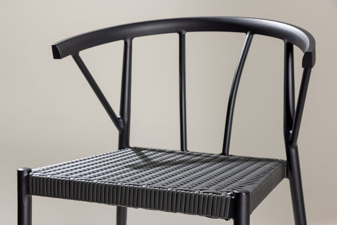 Venture Home Stina - Dining Chair 6-pack - Black - Alu/Wicker