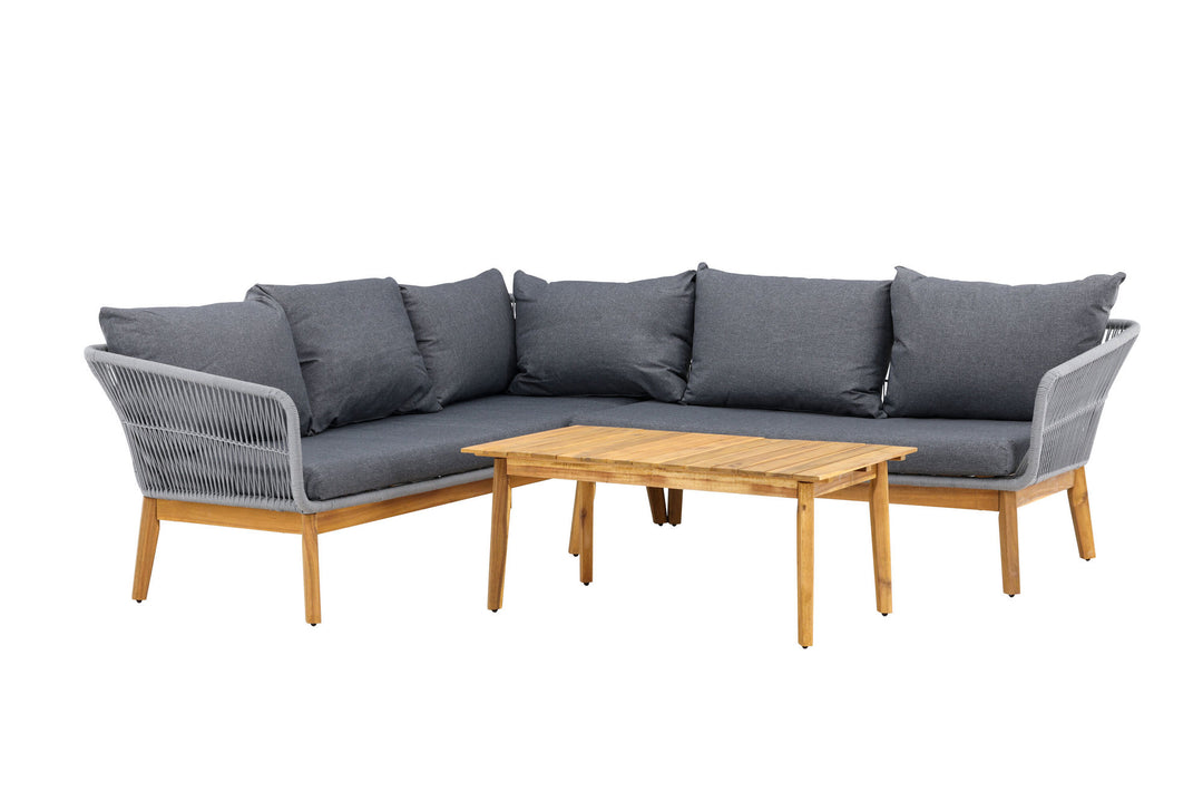Venture Home Chania Corner sofa - Grey/Acacia