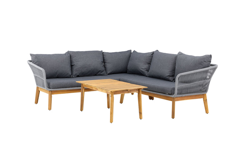 Venture Home Chania Corner sofa - Grey/Acacia