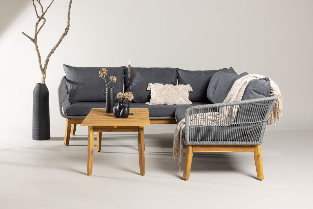Venture Home Chania Corner sofa - Grey/Acacia