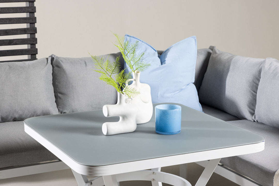 Venture Home Virya Corner sofa set  (3+2+1) White alu / Grey rope / grey cushion