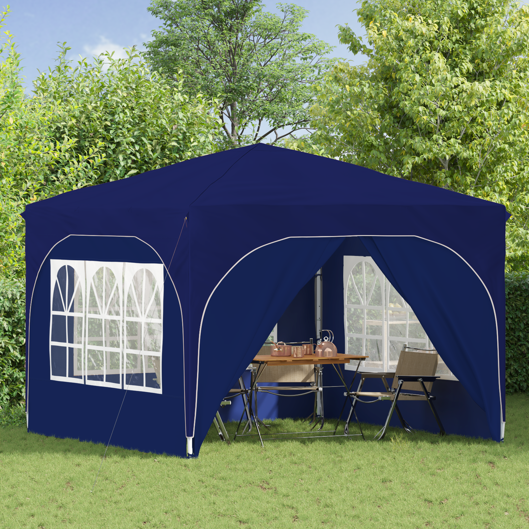 Pop-up Festtelt 290 x 290 x 245 cm Blå