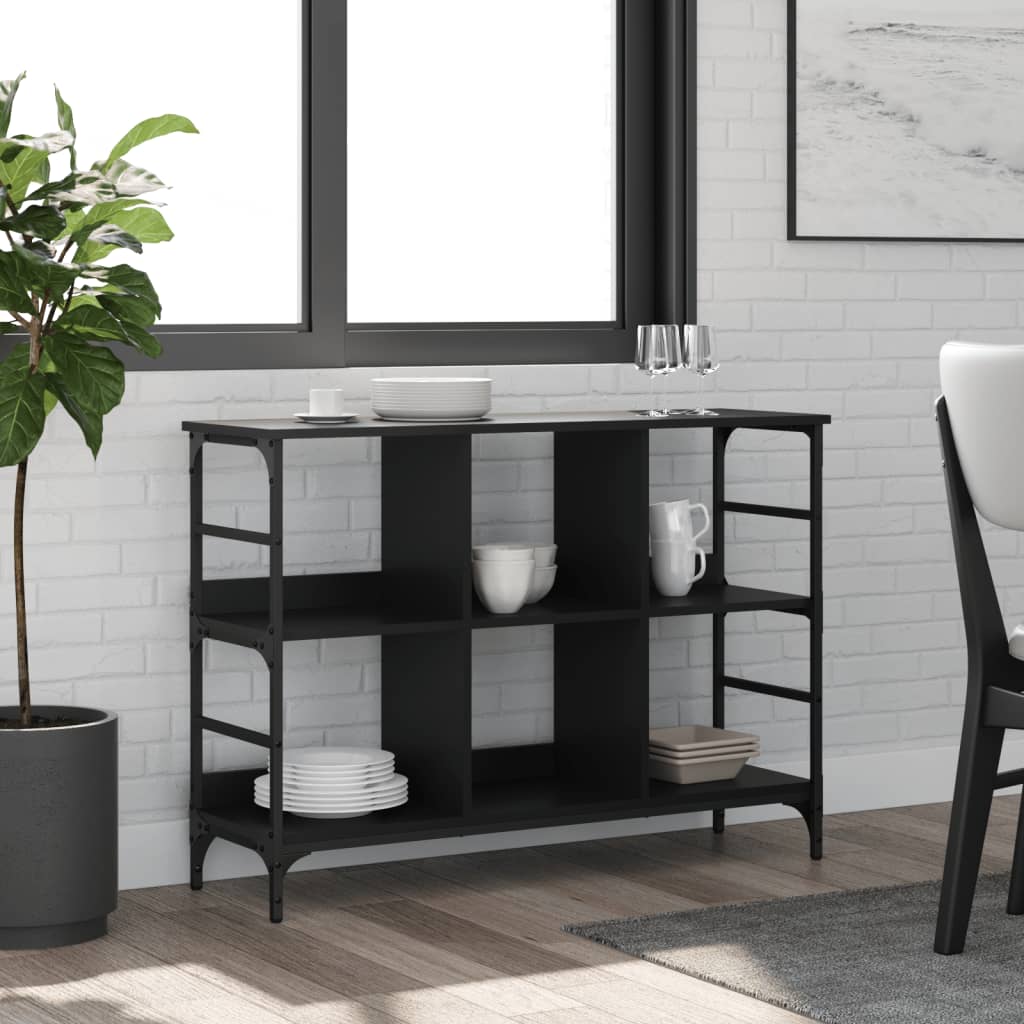 reol 102x32x73,5 cm konstrueret træ sort