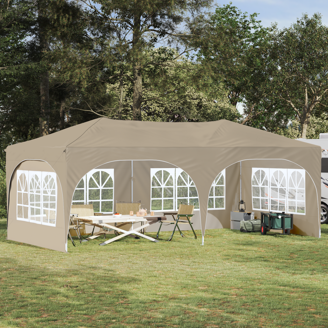 Pop-up Festtelt 575 x 288 x 245 cm Cremefarvet Oxford stof