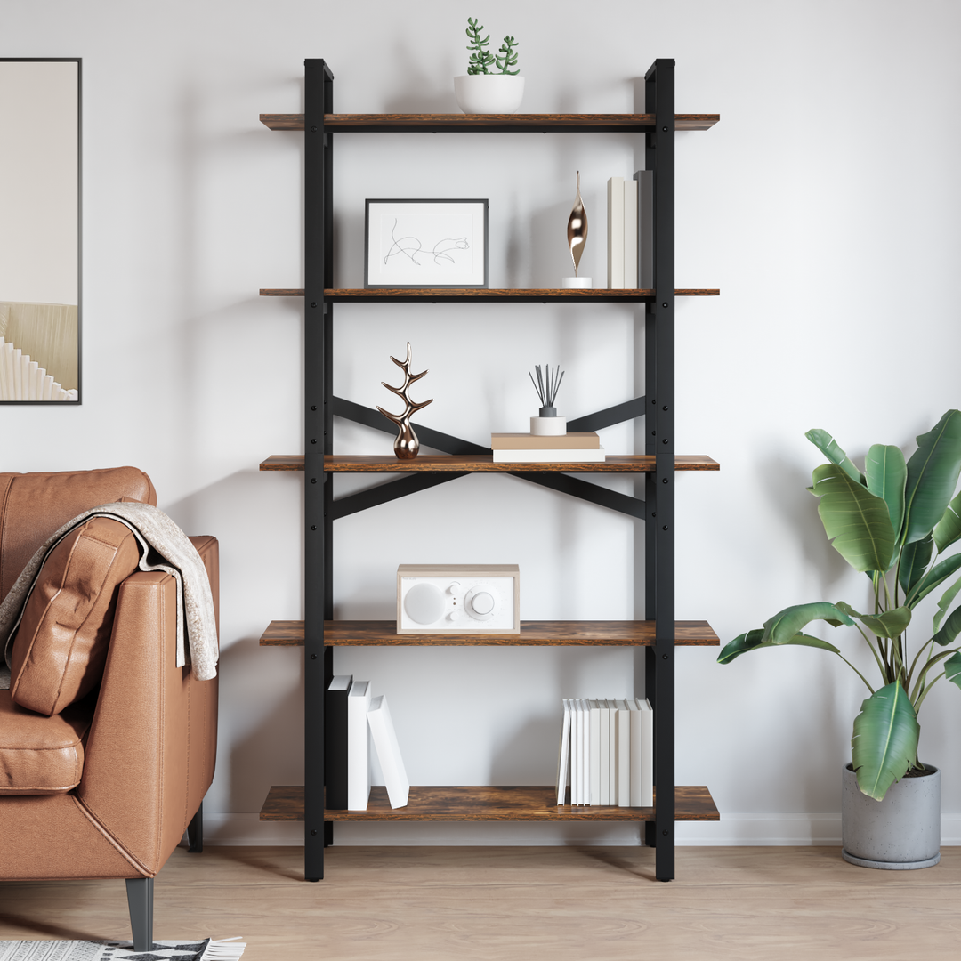 Bogreol Røget eg 100 x 33,5 x 178 cm Konstrueret træ