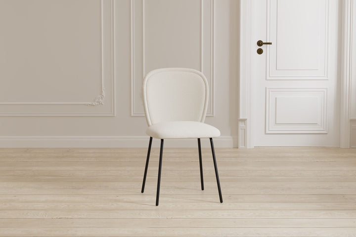 Venture Home Carl Spisestol 2-pak - Sort / Cremefarvet Velour