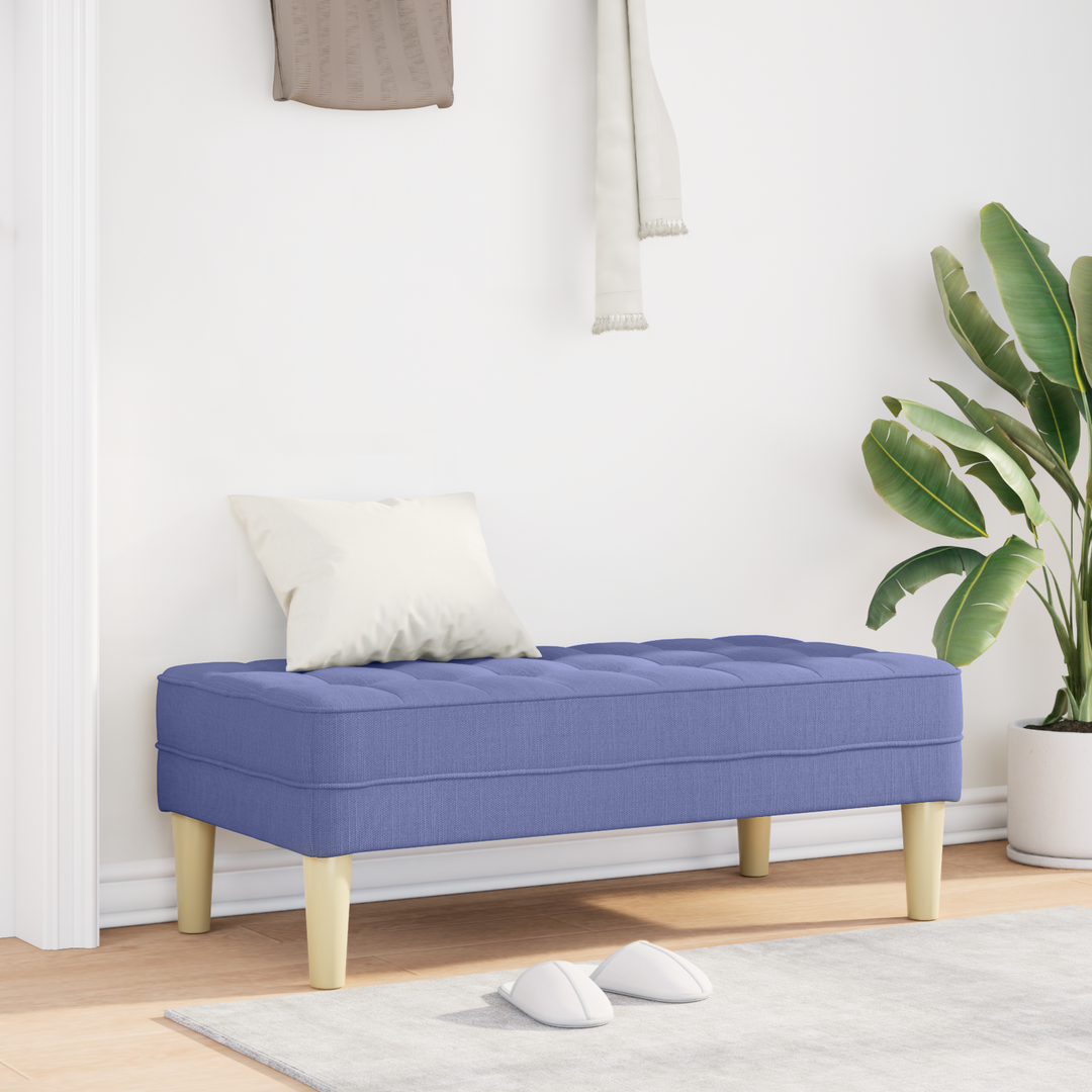 bænk med pude Jeans blå 113 x 57 x 39 cm Stof