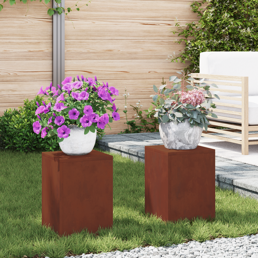 Planteholder 2 pcs Rusten 24 x 24 x 35 cm Cortenstål