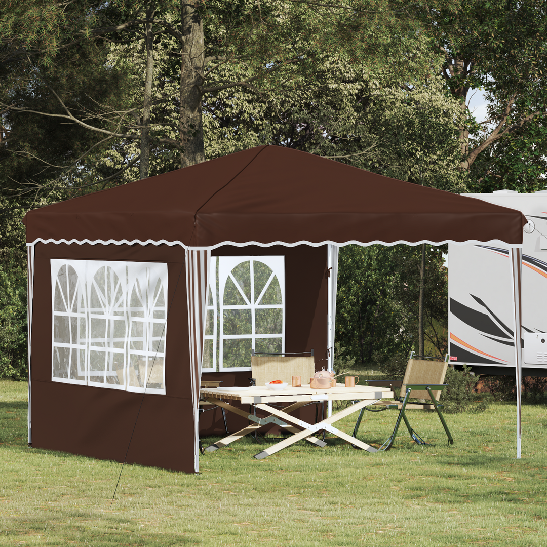 Pop-up Festtelt 288 x 288 x 245 cm Brun Oxford stof