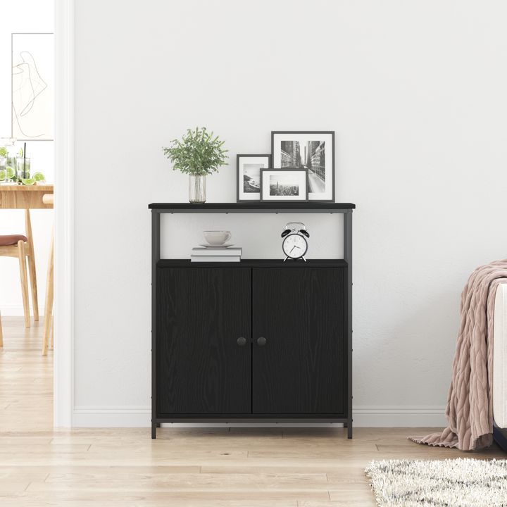 Sideboard Sort eg 70 x 30 x 80 cm Konstrueret træ