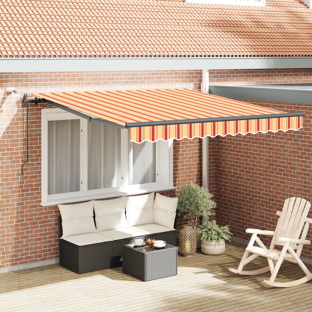 Udtrækkelig markise Gul og orange 350 x 250 cm Polyester