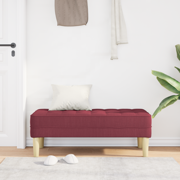 bænk med pude Vinrød 113 x 57 x 39 cm Stof