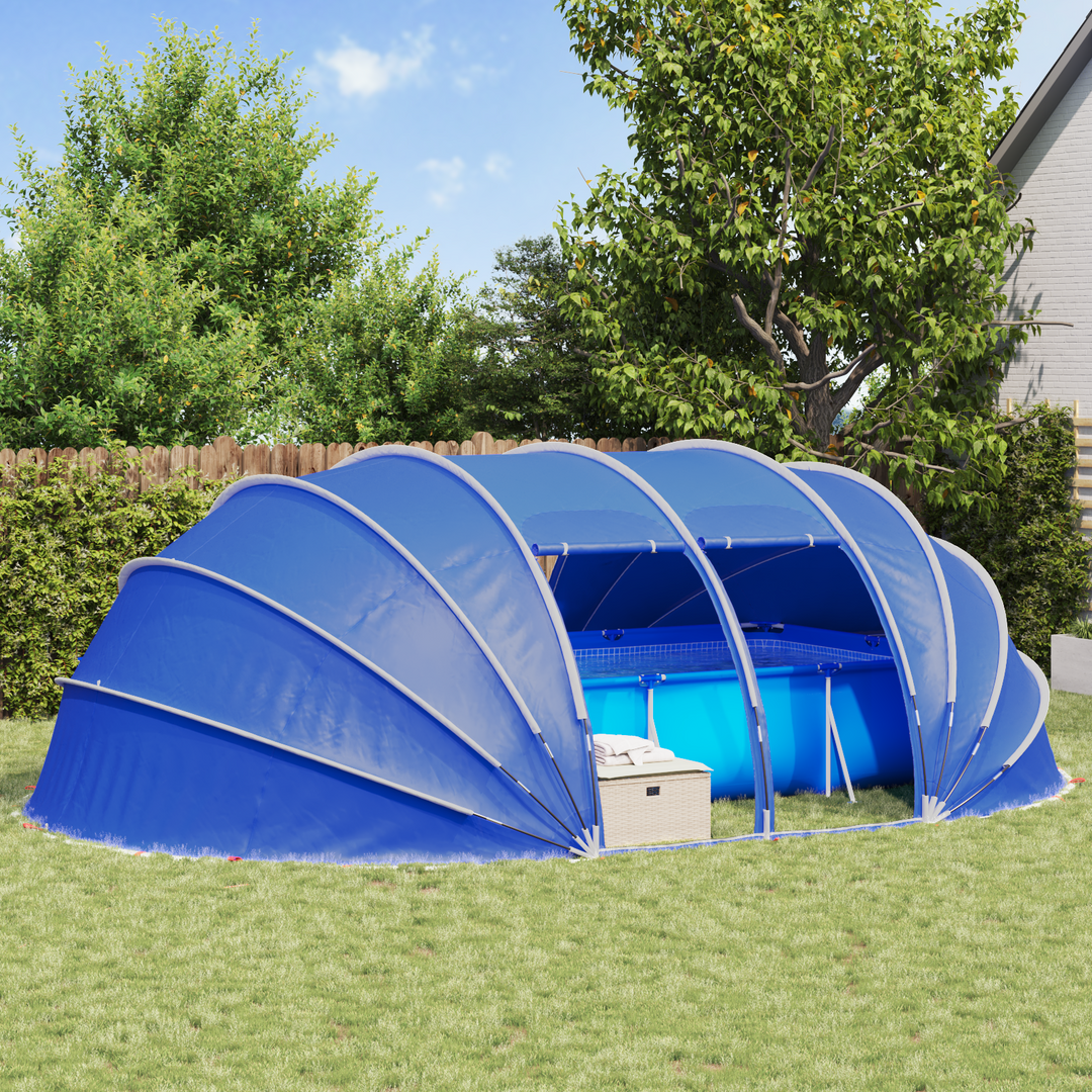 Pooltelt Dome 640 x 432 x 205 cm Azure Blue