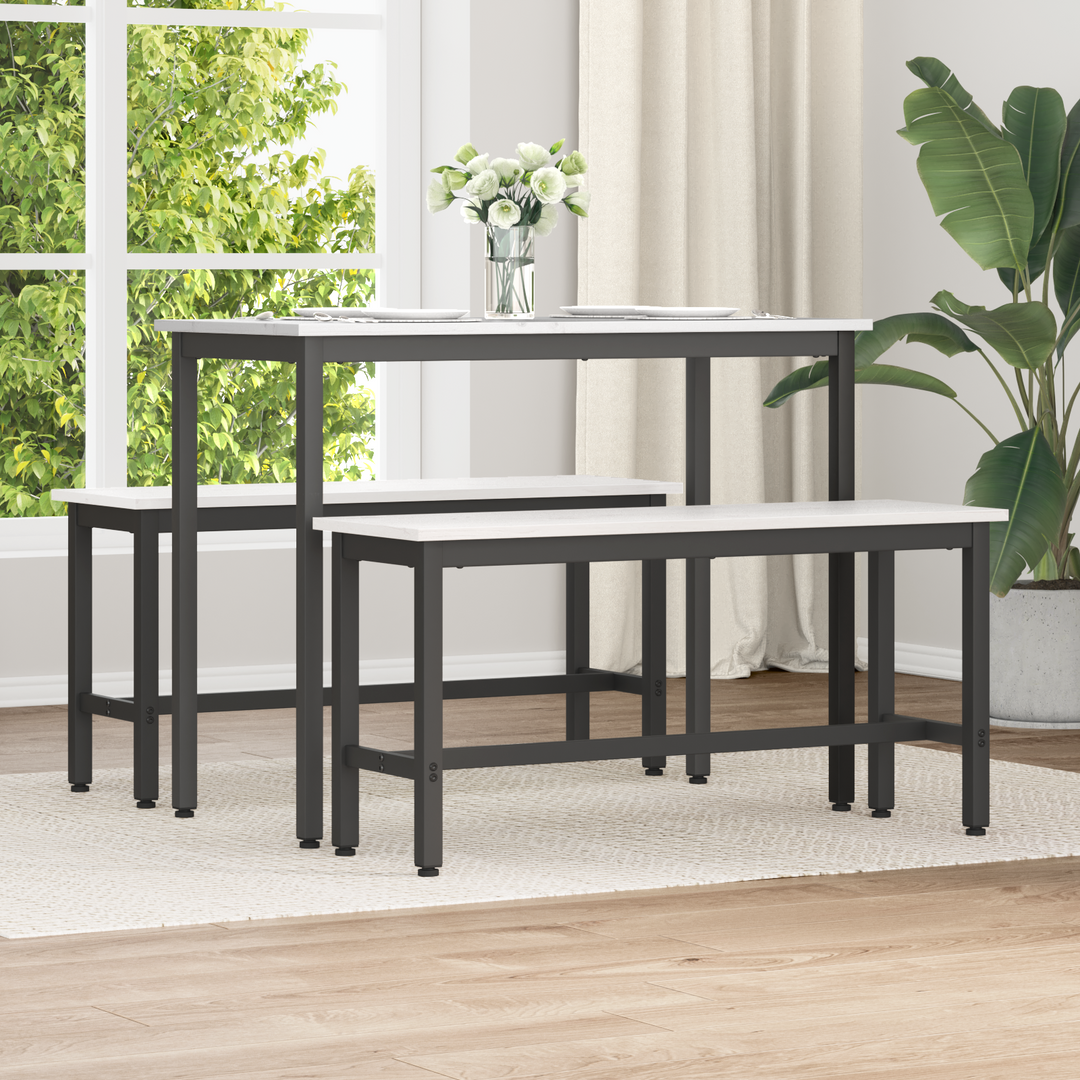 Spisebænk Hvid 100 x 32,5 x 49 cm Massivt fyrretræ
