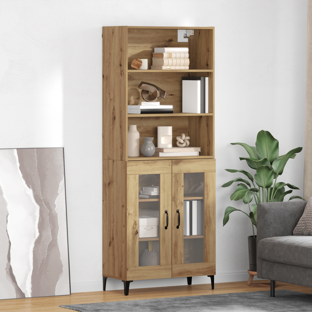 Highboard Artisan Egetræ 69,5 x 34 x 180 cm Konstrueret træ