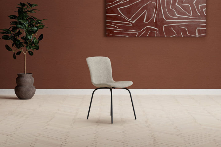 Venture Home Linus Spisebordsstol - 2-pak - Sort / Beige Bouclé
